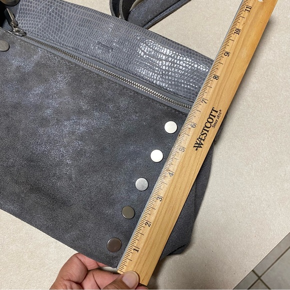 Hammitt Bag Gray Suede & Leather Bryant Medium Crossbody Shoulder Bag - Picture 13 of 14